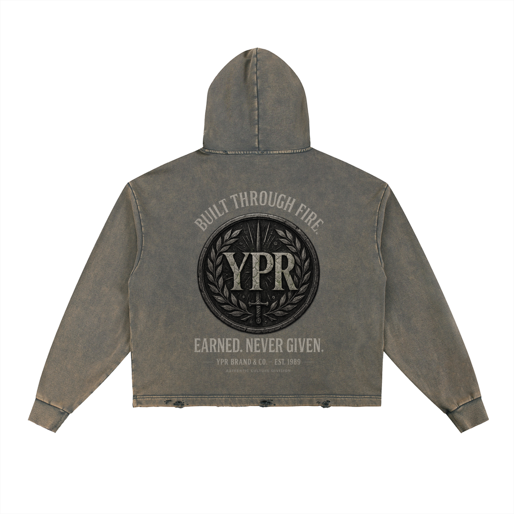 “Through the Fire” Frayed-Hem Hoodie